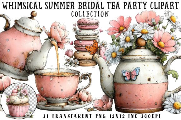 Download Whimsical Summer Bridal Tea Party Clipar - Summer Collection